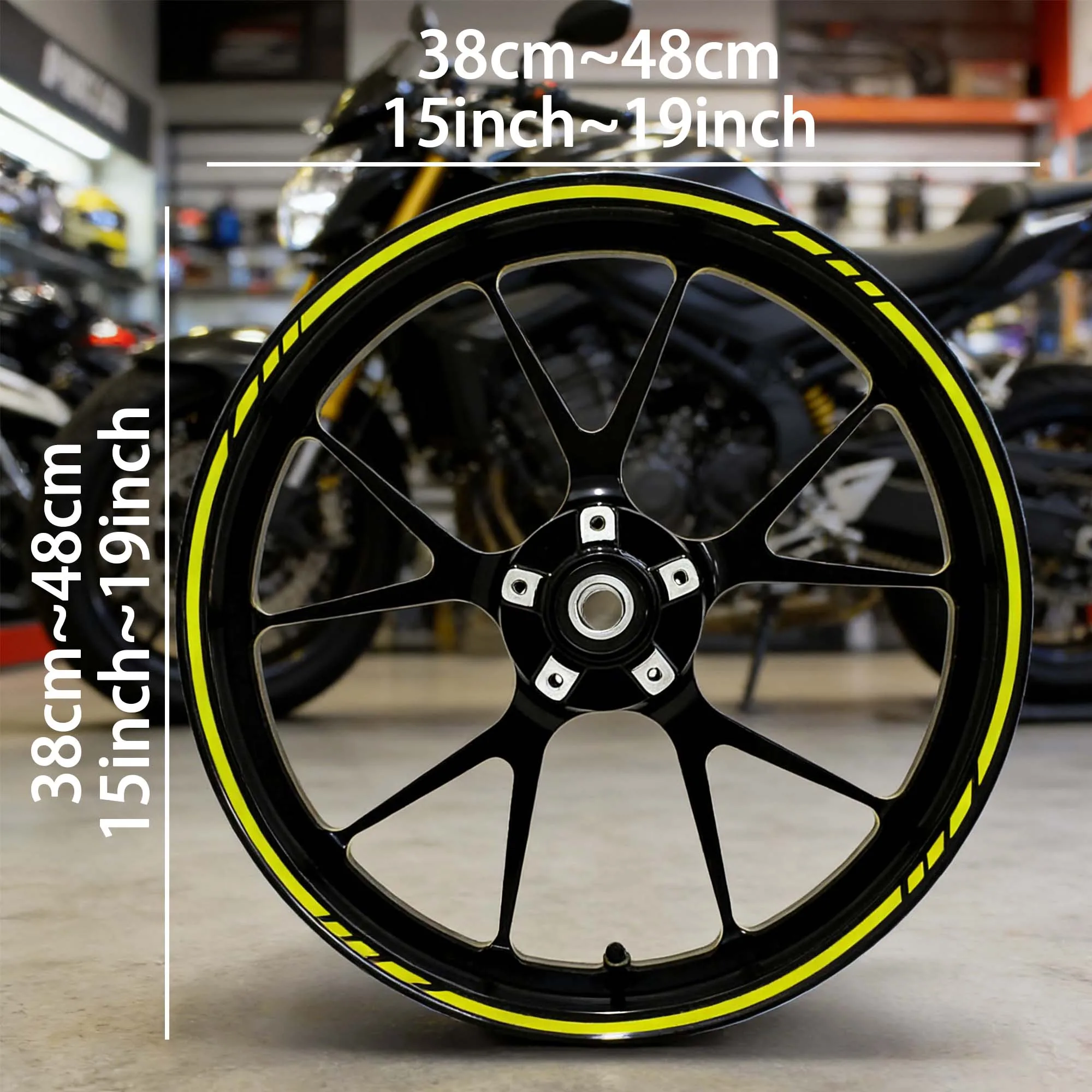 16PCS/set Geometric Line Motorcycle Wheel Decals Waterproof for 15 16 17 18 and 19-inch Wheel DIY Bicycles Cars and Scooters Rim