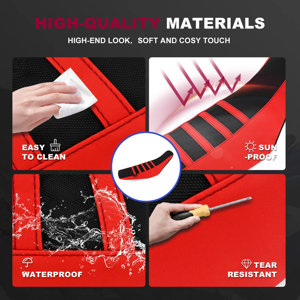 혼다 XR650L XR 650L 1993-2024 오토바이 스트라이프 그립 그립퍼 시트 커버 PVC 가죽 방수 시트 쿠션 커버