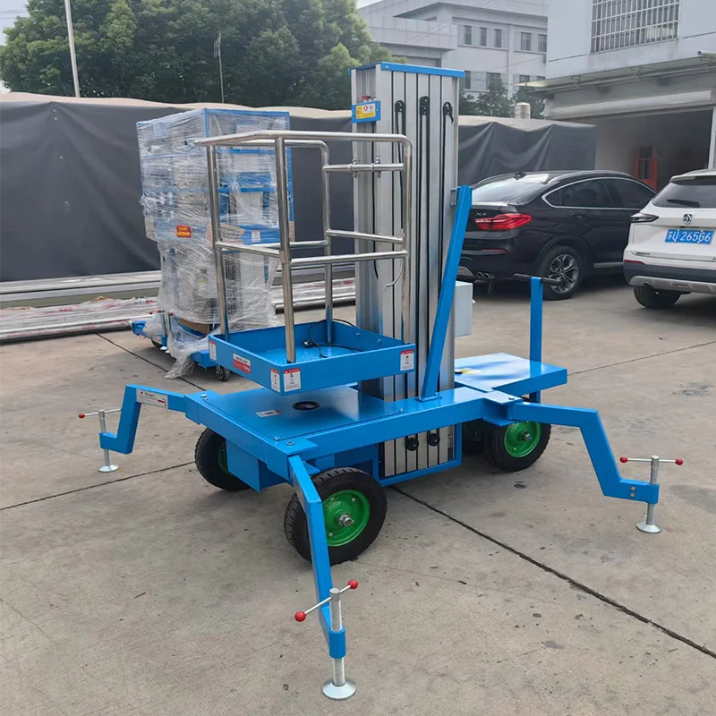 Eterlift Mobile Vertical Mast Lift Single Column Aluminum Type, 4-16m Lifting Height 120kg-200kg Capacity Hydraulic Man Lifter