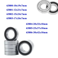 5 uds 63800 63801 63802 63803 63804 63805 ZZ Z RS 2RS rodamiento rígido de bolas ensanchado rodamientos pivotantes de cuadro de bicicleta de alta velocidad