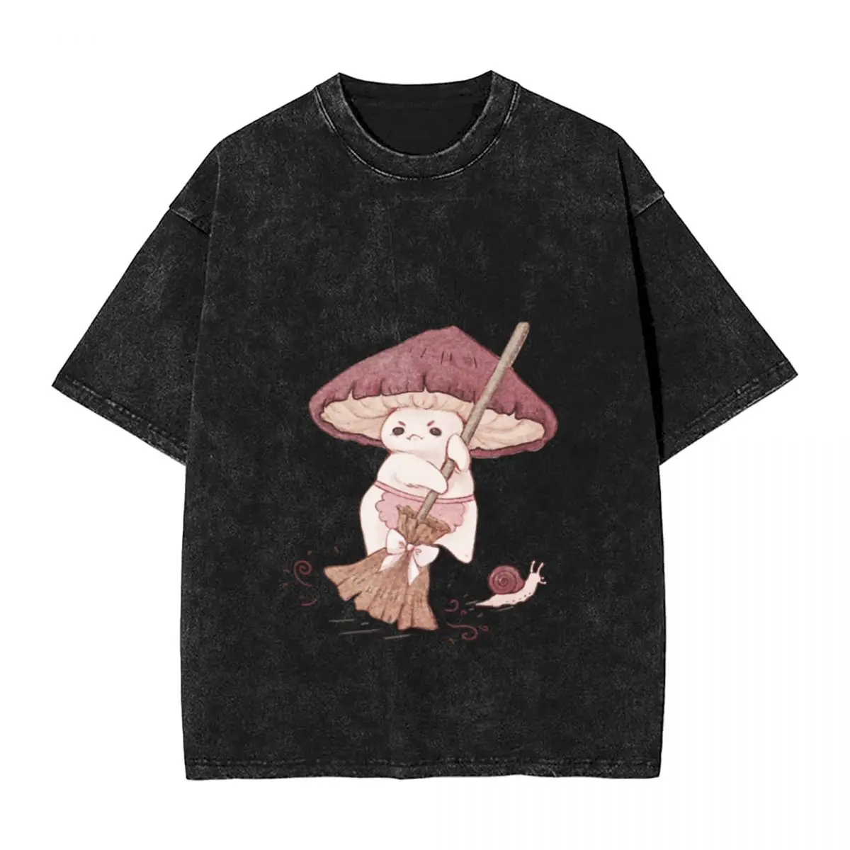 Angy Mushroom не как чистить Ретро-модные винтажные футболки большого размера