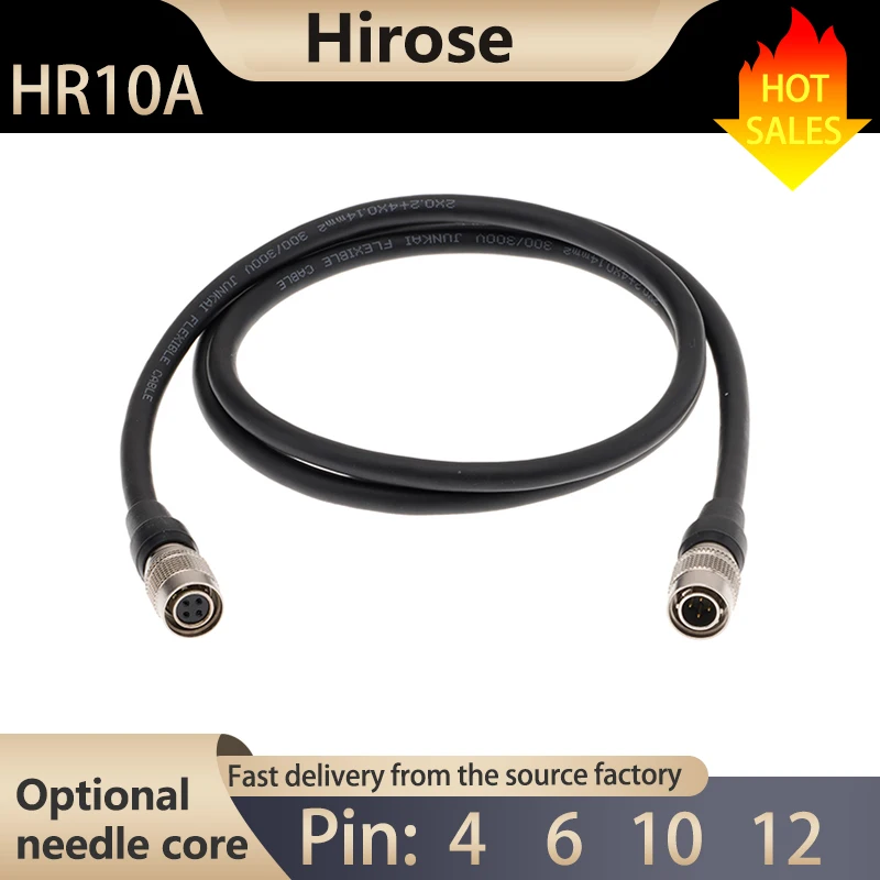 Hirose Connector HR10A 4 6 10 12 Pin Male Female Shielded Cable Basler GIGE AVT Industrial Sony CCD Camera Lens Trigger