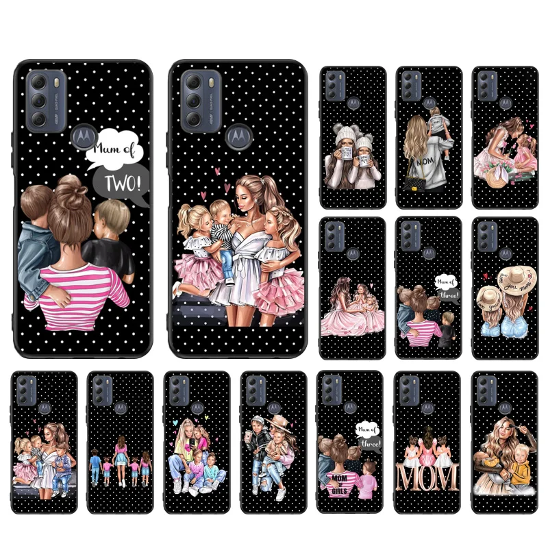 

Mom Son Daughter Phone Case For Moto E32 E32S E20 E40 E7 Plus Edge 40 30 Ultra Neo 20 lite G13 G9Plus GPure GStylus