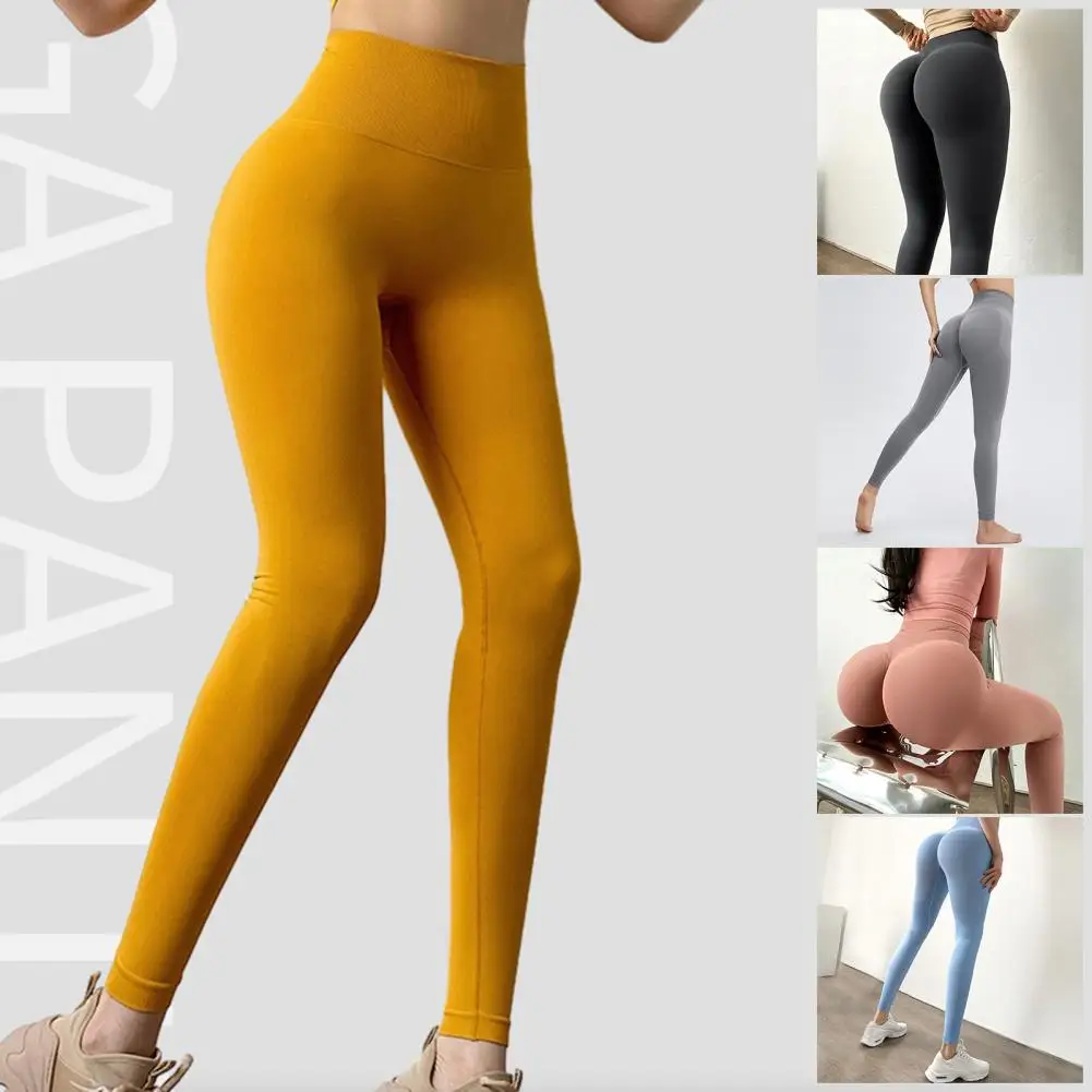 High Taille Yoga Hose nahtlose Leggings solide Scrunch Butt Lifting Beute Sportswear Gym eng Push-up Frauen Leggings für Fitness