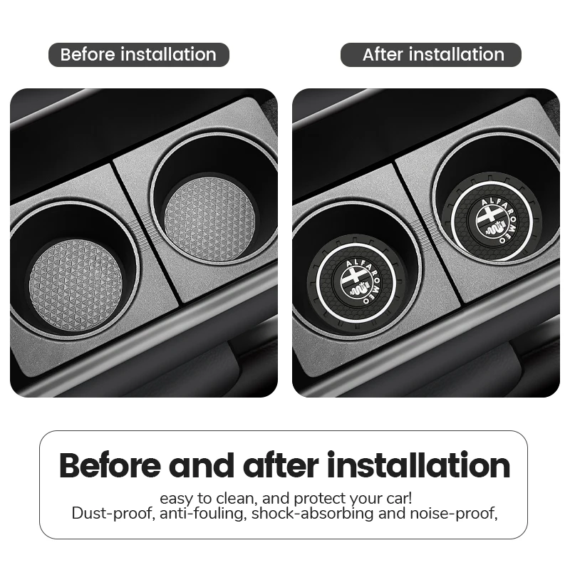 Posavasos antideslizante para coche, accesorios para Alfa Romeo Sportiva Mito 147 159 Giulia Giulietta GT, 2 unidades