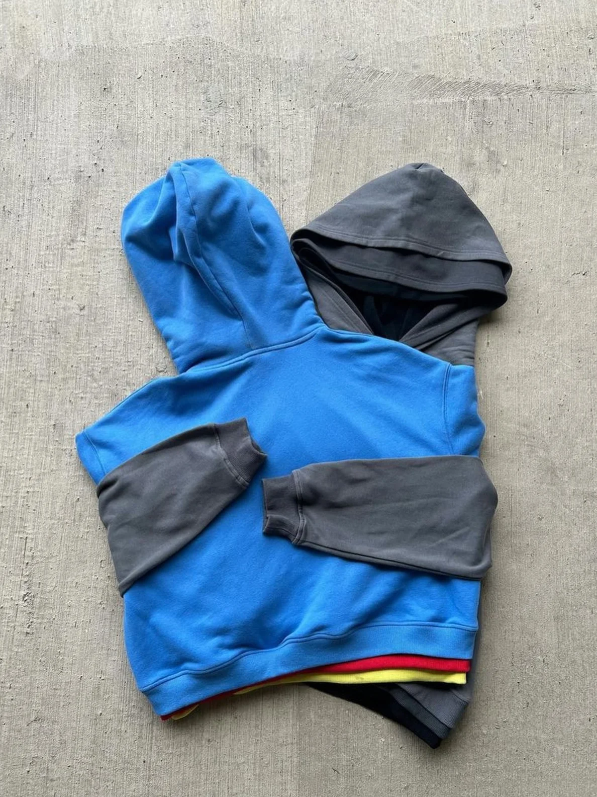 26 Spring Street Style: Three-Layer Color-Striped Surface Y2K Style Personalized Pullover Hoodie for Campus Street Style Photogr