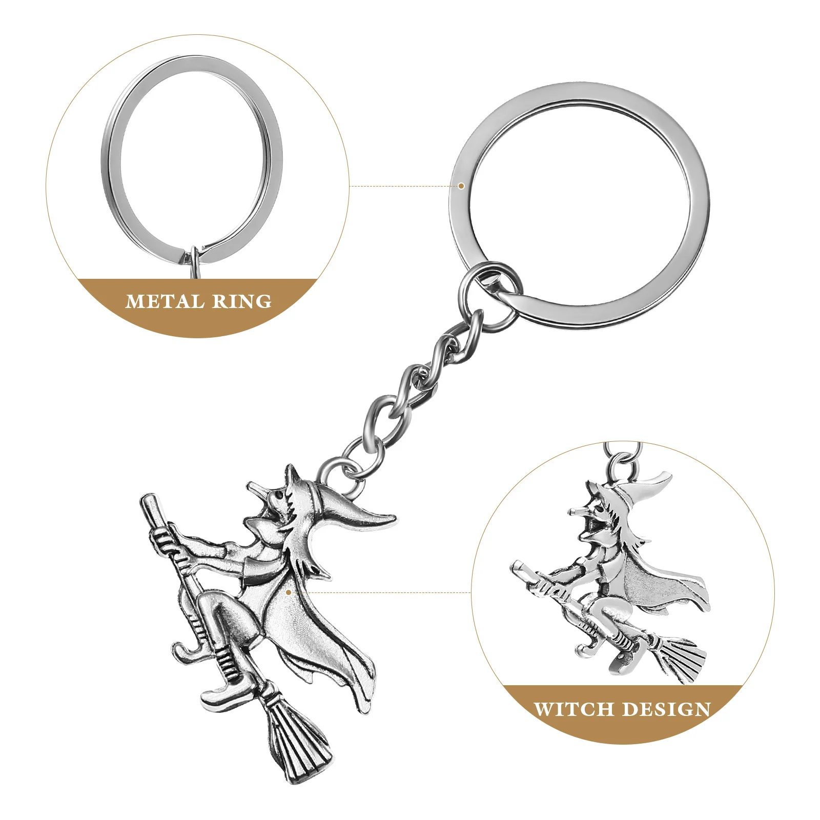 3 Pcs Choker Necklaces for Woman Witch Decor Key Chain Pendant Backpack Keychain Halloween