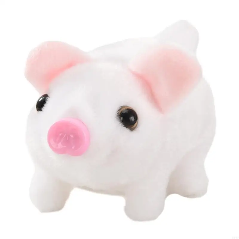 F19F Musical Electric Plush Pig Toy Oinking Walking Soft Stuffed Animal Christmas Birthday Gifts for Kids Toddlers