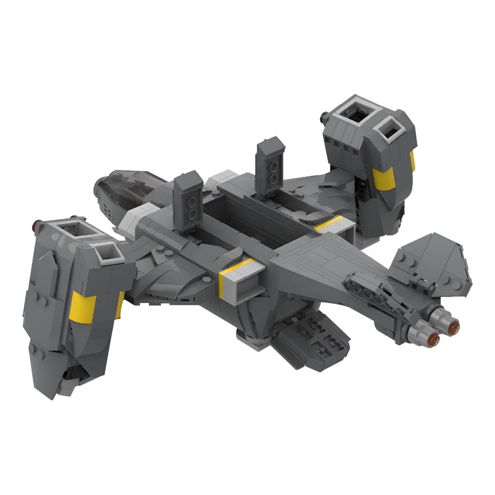 Gobricks MOC Helldiverseds Pelican Shuttle Building Blocks Model Assault fighters Aircraft Bricks DIY Assembled Toy for Kid Gift
