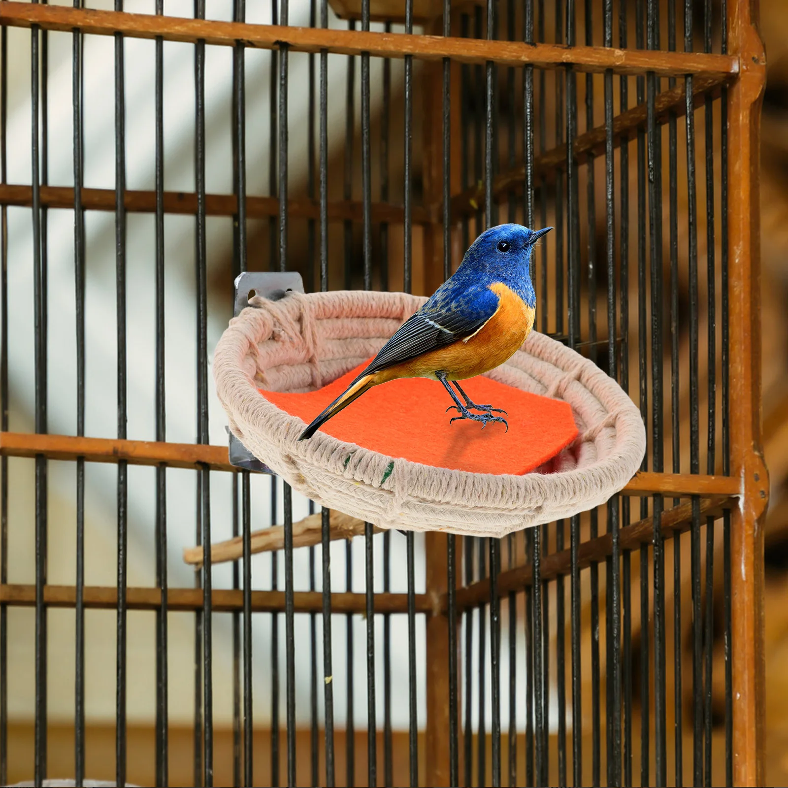 

Handwoven Cotton Rope Bird Nest Small Birds Hanging Breeding Bed Cozy Nest for Canaries Finches Cockatiels Finch Nests for Cages