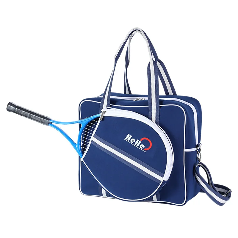 New high-capacity diving fabric tennis bag, blue one shoulder badminton bag, sports storage handbag