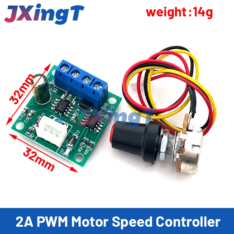 PWM Motor Speed Controller Automatic DC Motor Regulator Control Module Low Voltage DC 1.8V to 15V 2A