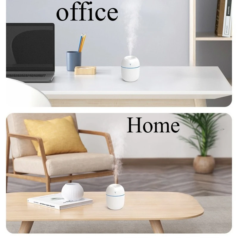 

Portable USB Humidifier with LED Lights, Quiet Cool Mist Diffuser for Bedroom, Office, Home