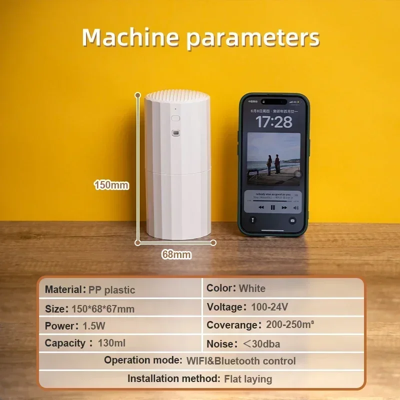 250m³ Fragrance for Home Perfume Aroma Diffuser Bluetooth WIFI Wall Mounted Air Freshener 130ML Capacity Flavoring Nebulizer view 5
