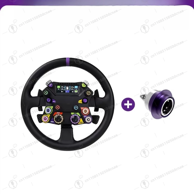 Sim Racing Steering Wheel, Aluminum Alloy Body Microfiber Leather Rim