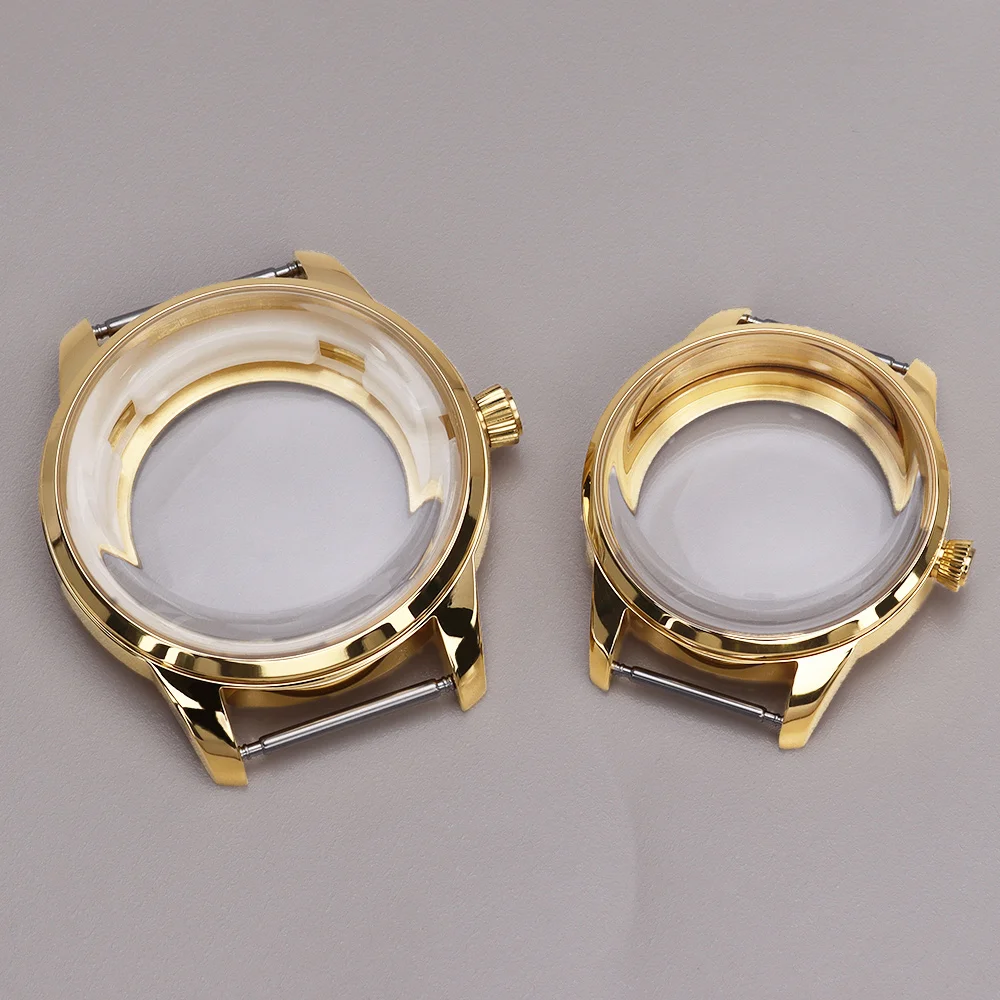 33MM/40MM Watch Case Arched Glass Transparent Back for Cocktail NH35 NH38 NH34 Movt Silver/Gold/Rose Gold Case Stainless Steel