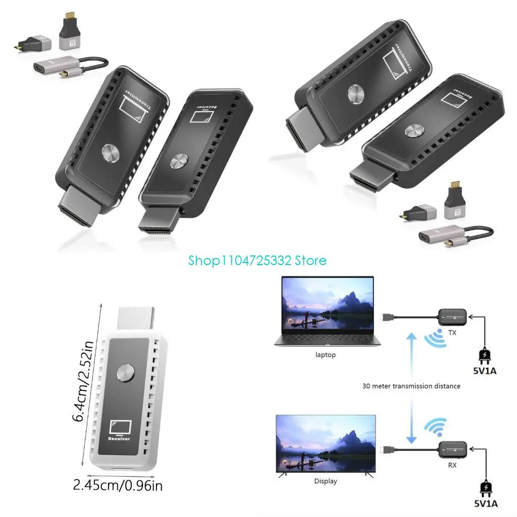 

P5EA Plug and Play Wireless Extender 4K Transmitters Receiver to 1080P Output