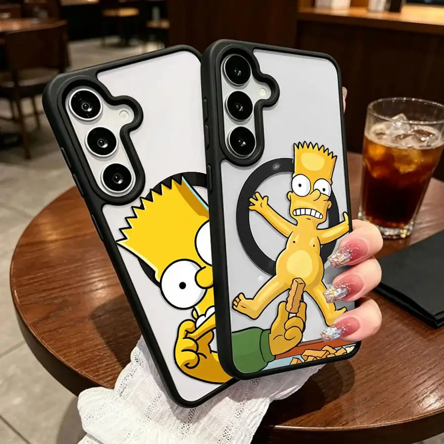 Funny S-simpsons Family Magnetic Cover Phone Case for Samsung Galaxy A57 A36 A25 F17 A35 A37 A26 A17 A55 A54 A16 A15 A56 A27 M17