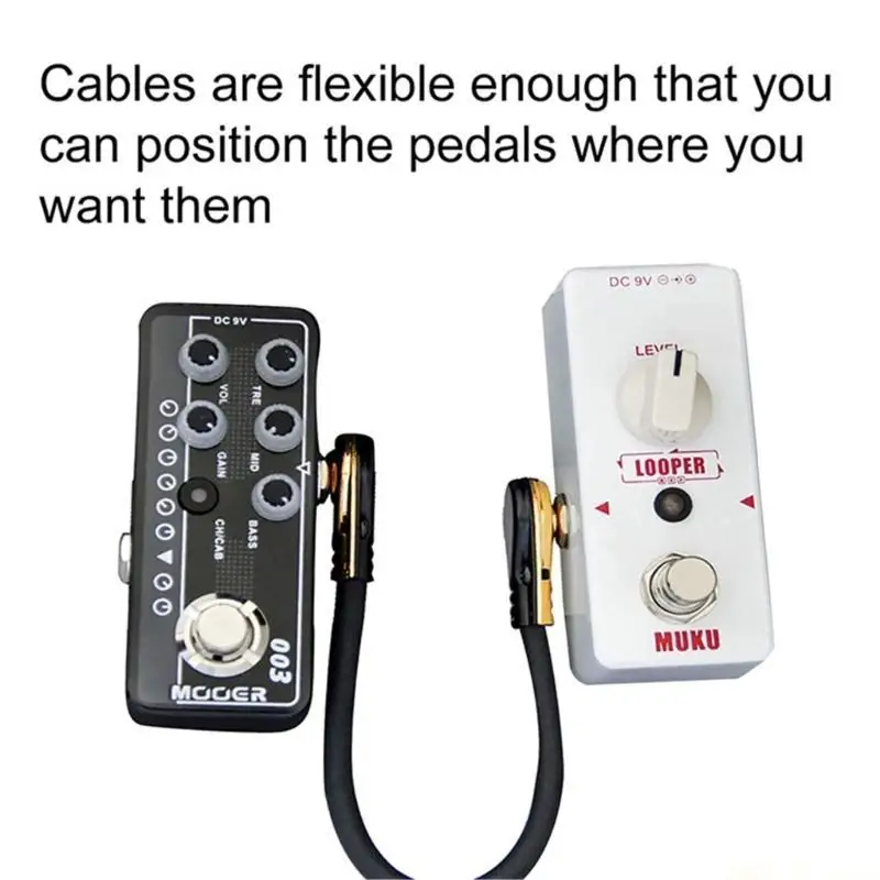 M5TD 2Pcs/pack Guitar Patched Cable 6.35mm 1/4inch Plug Connector Line for Effects Pedals And Sound Equipment