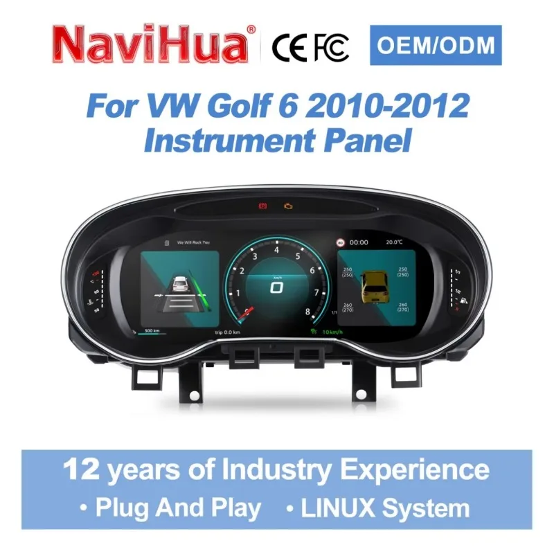 26 Style Ghost Screen Kilometer Speedometer Panel Digital Dashboard Panel Virtual Cockpit For Volkswagen Golf 6 2010 2012
