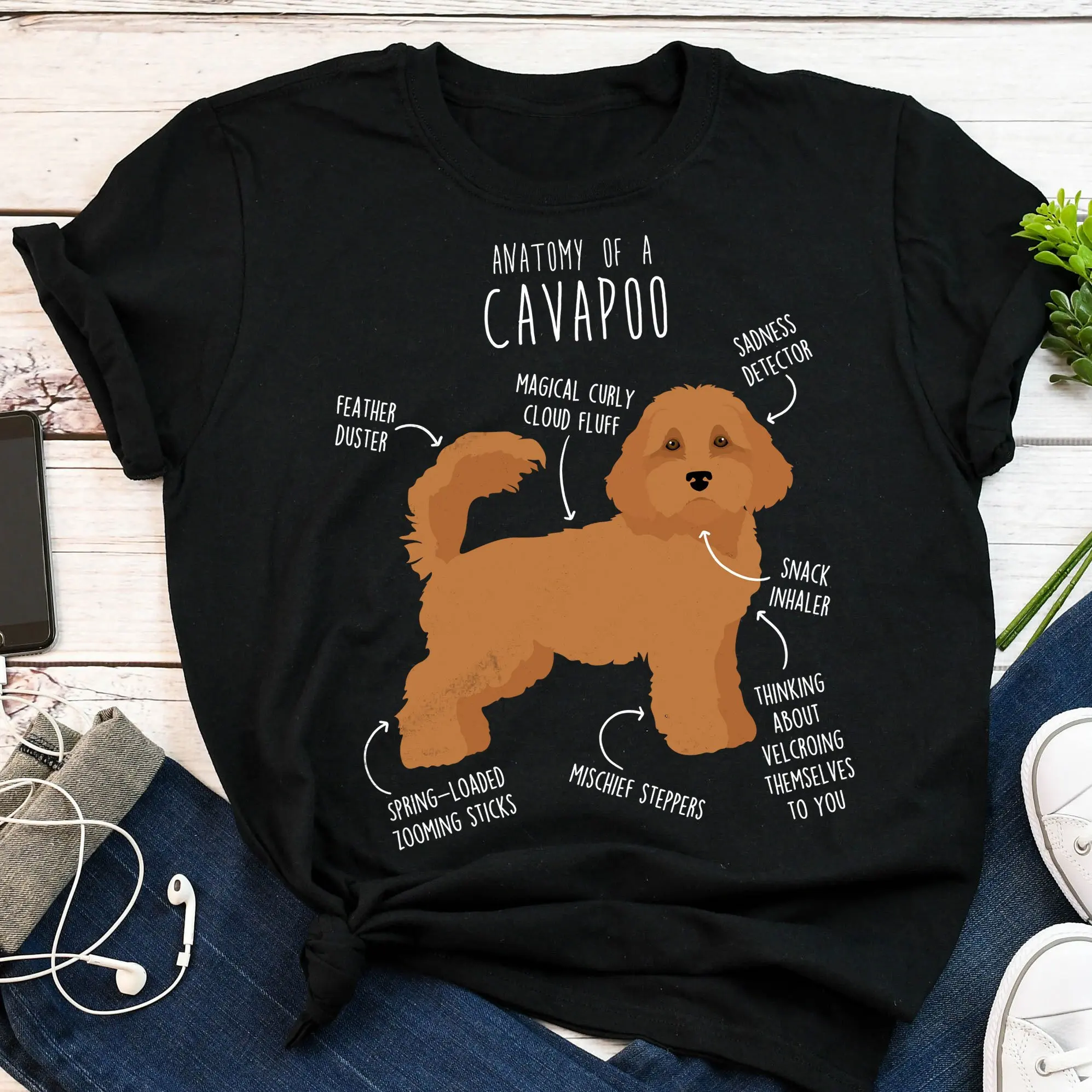 Cavapoo T Shirt Funny Red Dog Lover Cute Cavoodle Doodle Poodle Mix Cross Pet Mom Dad