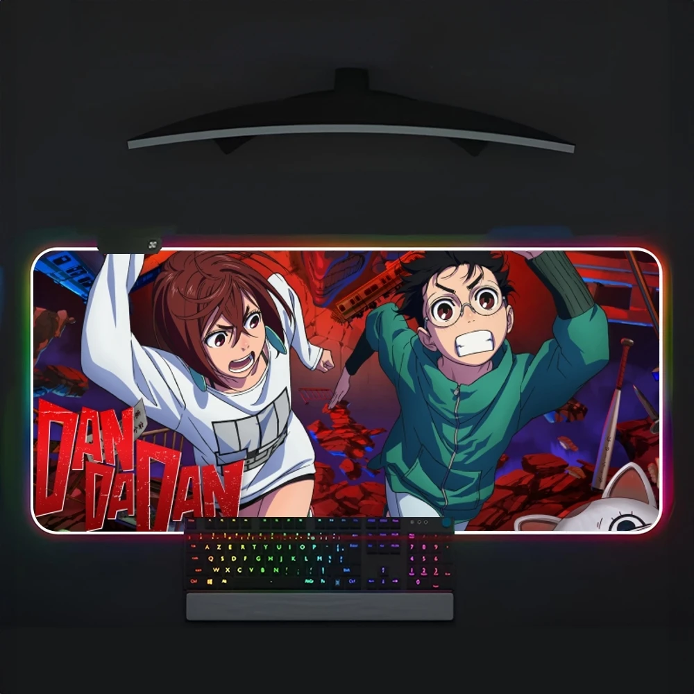 DAN DA DAN Mouse Pad RGB Large Gaming Computer Keyboard LED Mousepad Office Desks And Laptop Accessories Non Slip HD