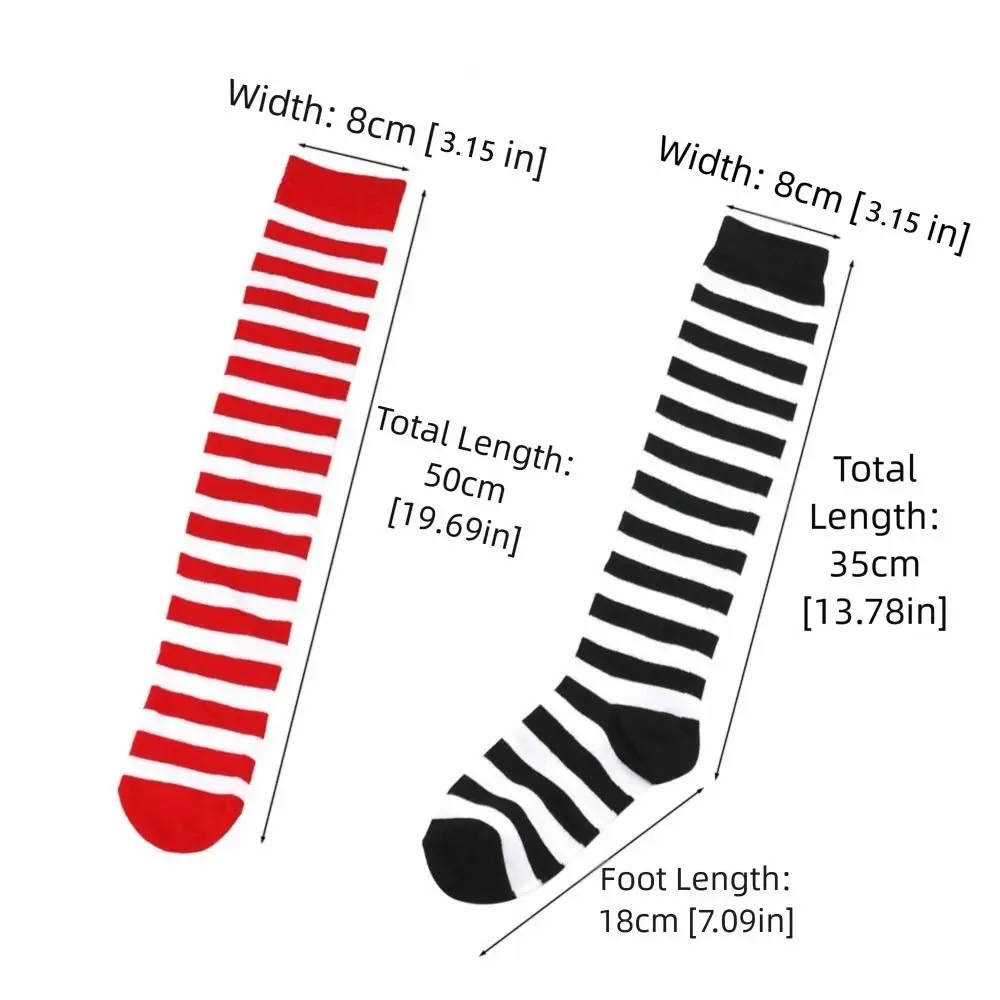 الإكسسوارات 9 ألوان مخطط جورب أسود أبيض وردي دافئ العجل جورب الركبة عالية مخطط جورب النساء السيدات