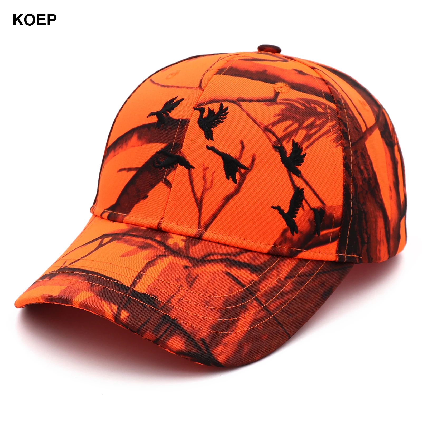 KOEP New Tree Orange Camo Baseball Cap Fishing Caps Men Outdoor Hunting Camouflage Jungle Hat Wild Duck Embroidery