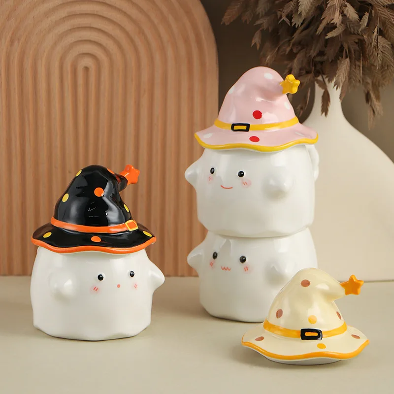 WHYOU Creative Ceramic Cute Witch Mugs Home Breakfast Milk Coffee Mug Water Cups Personality Decoration Funny Gift Mugs Holiday