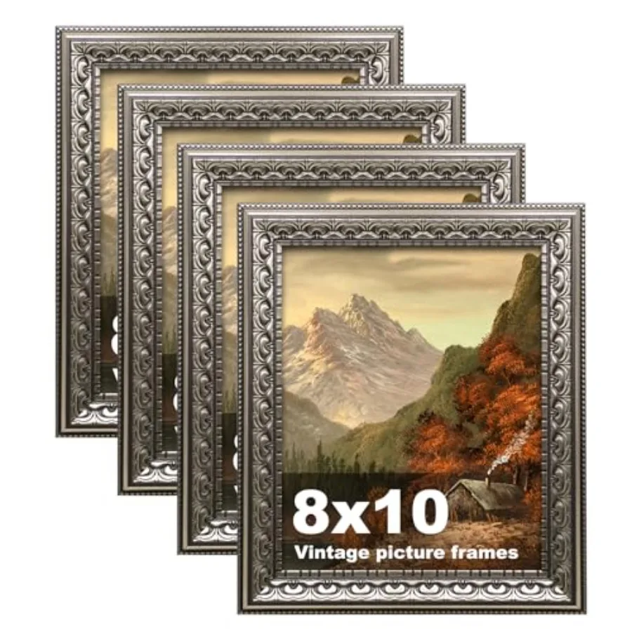 

Винтажные фоторамки 8x10, антикварные рамки с декоративным орнаментом для декора стен, набор из 4 штук
