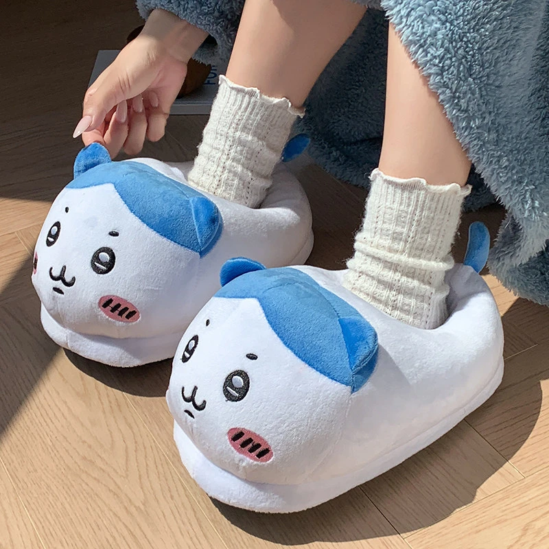 Cute Funny Smiley Face Plush Slippers for Cartoon Warm Fuzzy Cotton Slip On Shoes Non Slip Indoor Home Bedroom Winter Foot