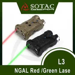 SOTAC Tactical L3 NGAL , Red La-ser, Green La-ser, IR La-ser LED Flashlight with Control Pressure Switch for Hunting