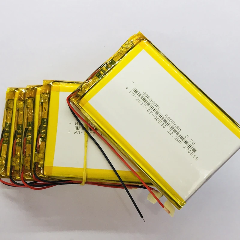 4x 906090 6000mah 3.7V Lithium Polymer Battery For POS Power Bank Camping Light Electric Tool Rechargeable Li-polymer Batteries