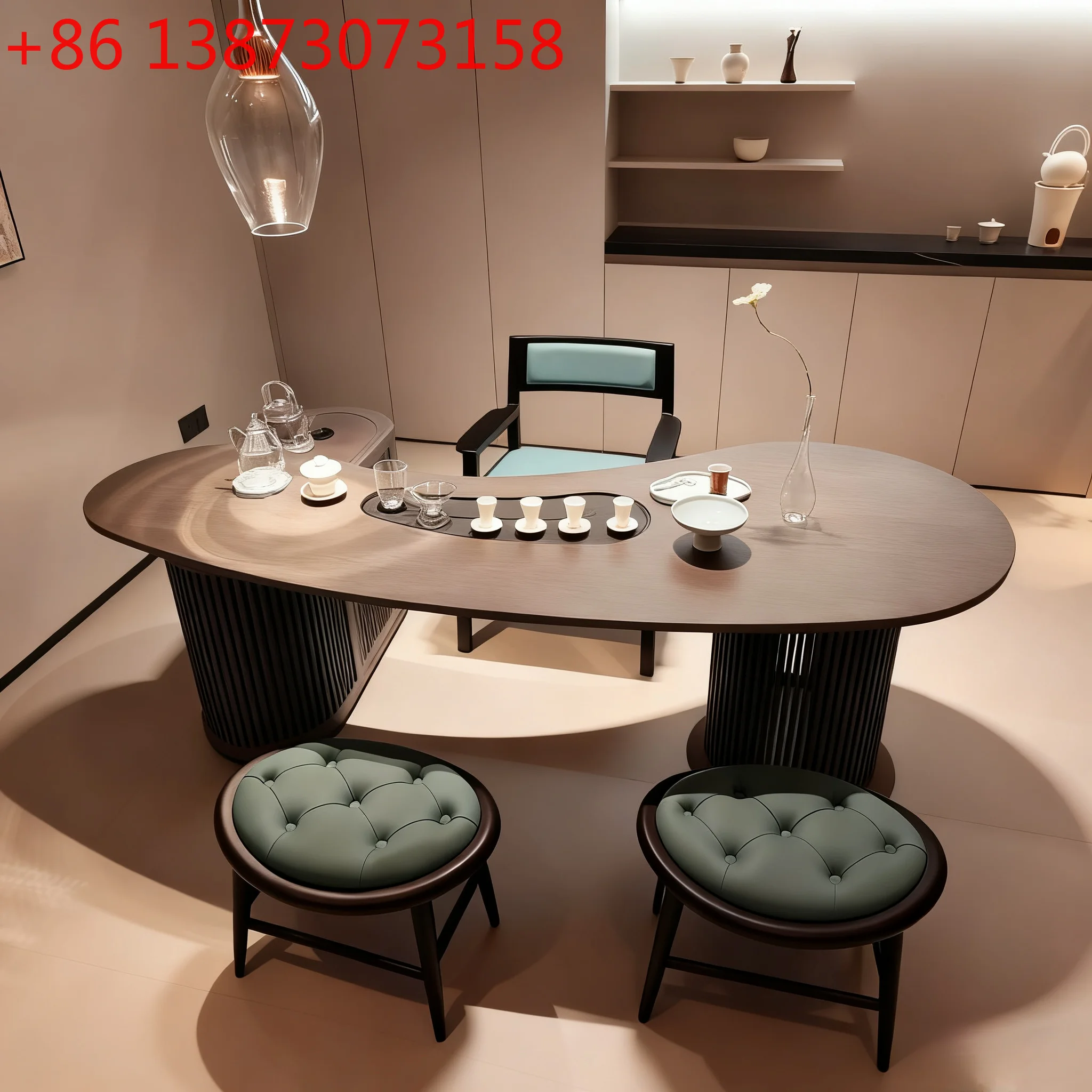 

New Chinese-style solid wood wabi-sabi wind home tea table living room light luxury tea table new small balcony tea table