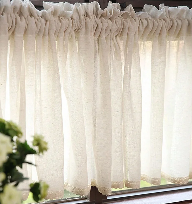 1/2 Panels Minimalist Japanese Style Kitchen Short Curtain Semi-Door Curtain Sunshade Curtain Suitable for Kitchen Bedroom