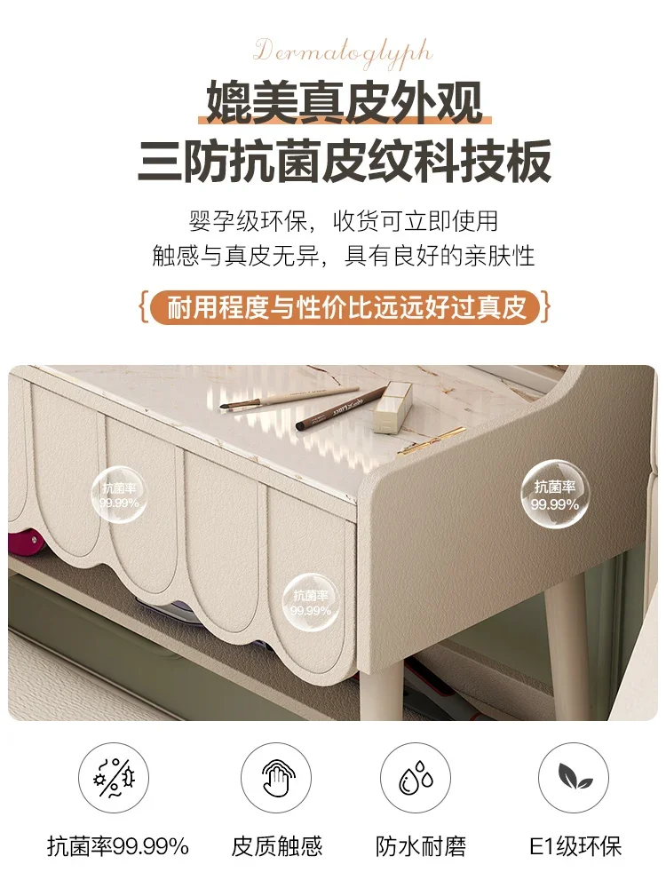 

Dresser Storage Cabinet Integrated Large Capacity Multifunctional Master Bedroom Desk Dresser Cream Style