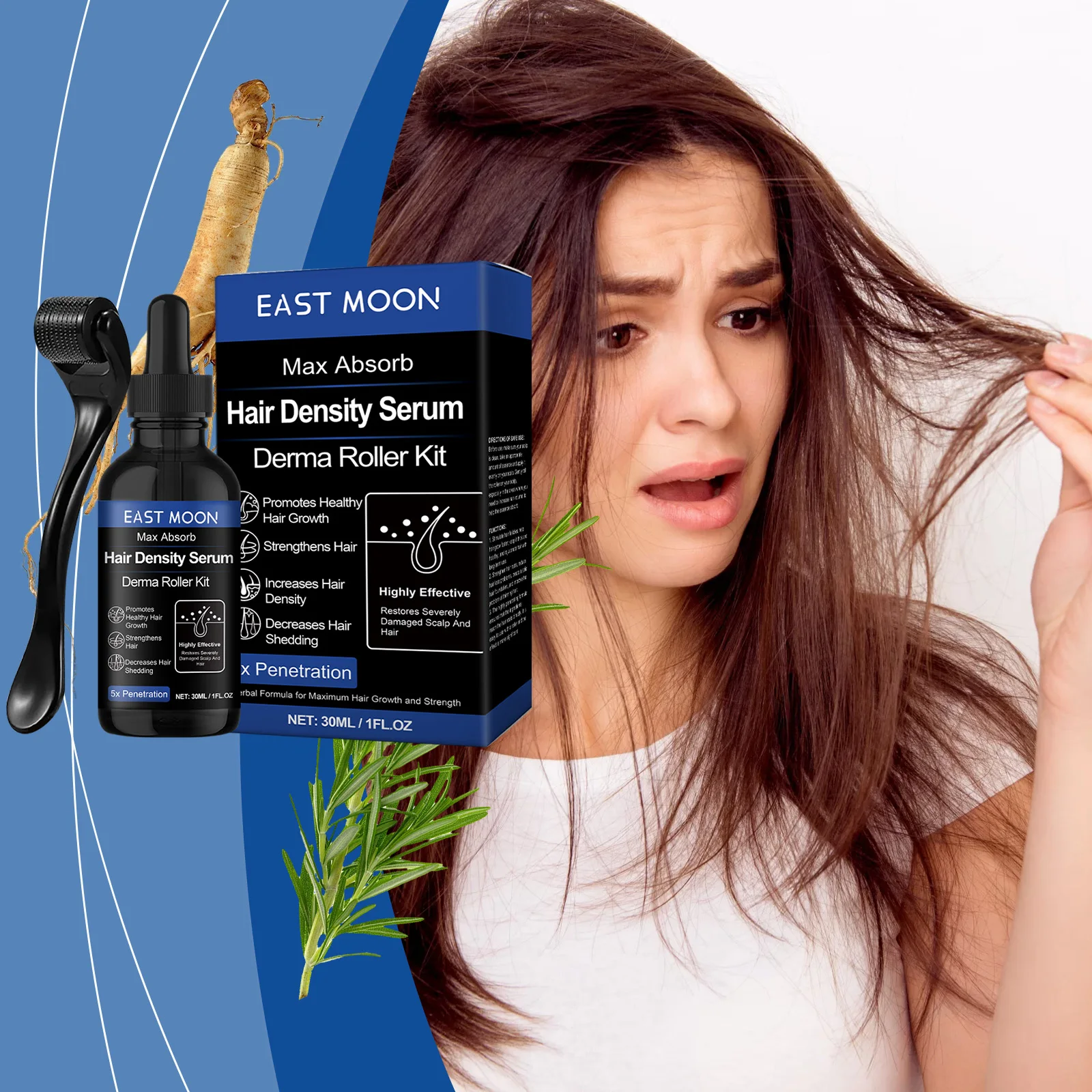 Kit de Rodillos para el Cuidado del Cabello con Suero Nutritivo - Control Profesional del Frizz, Hidratación Profunda para Cabello Seco y Fortalecimiento Duradero