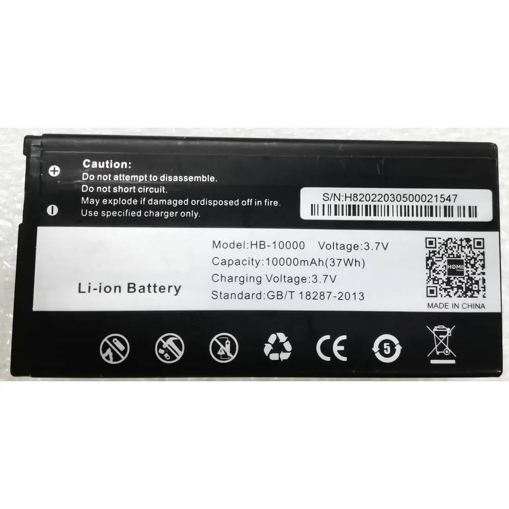 3.7V 10000mAh HOMII HB-10000 Genuine High-Quality Replacement Li-ion Battery