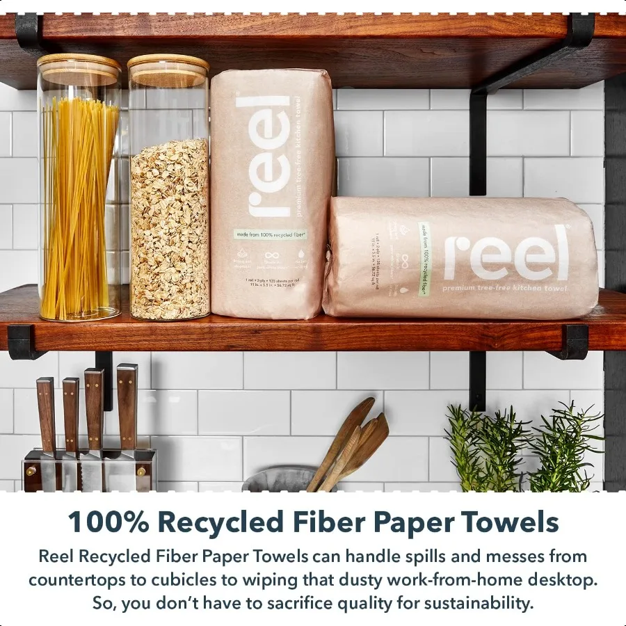 Asciugamani di carta riciclata premium 12 rotoli 2 strati realizzati da TreeFree 100 carta riciclata EcoFriendly ipoallergenico e plastica zero P