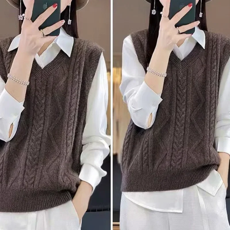 Sweatervesten Dames V-hals Vintage Effen Tender Herfst Uitloper Seguridadты Ж Diego Diego Diego Mujerre Jepе Y2k Vrouw Daniël Maga Mode Warm