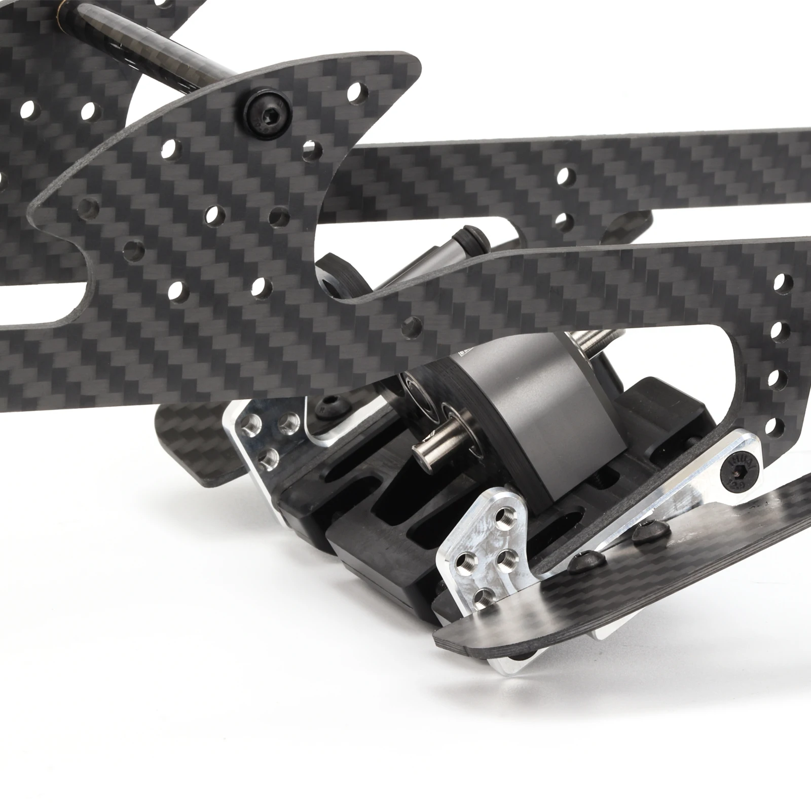 Kit telaio LCG per binario con telaio in fibra di carbonio LCG con piastra paramotore per trasmissione portale ultraleggera per 1/10 RC Crawler Capra SCX10