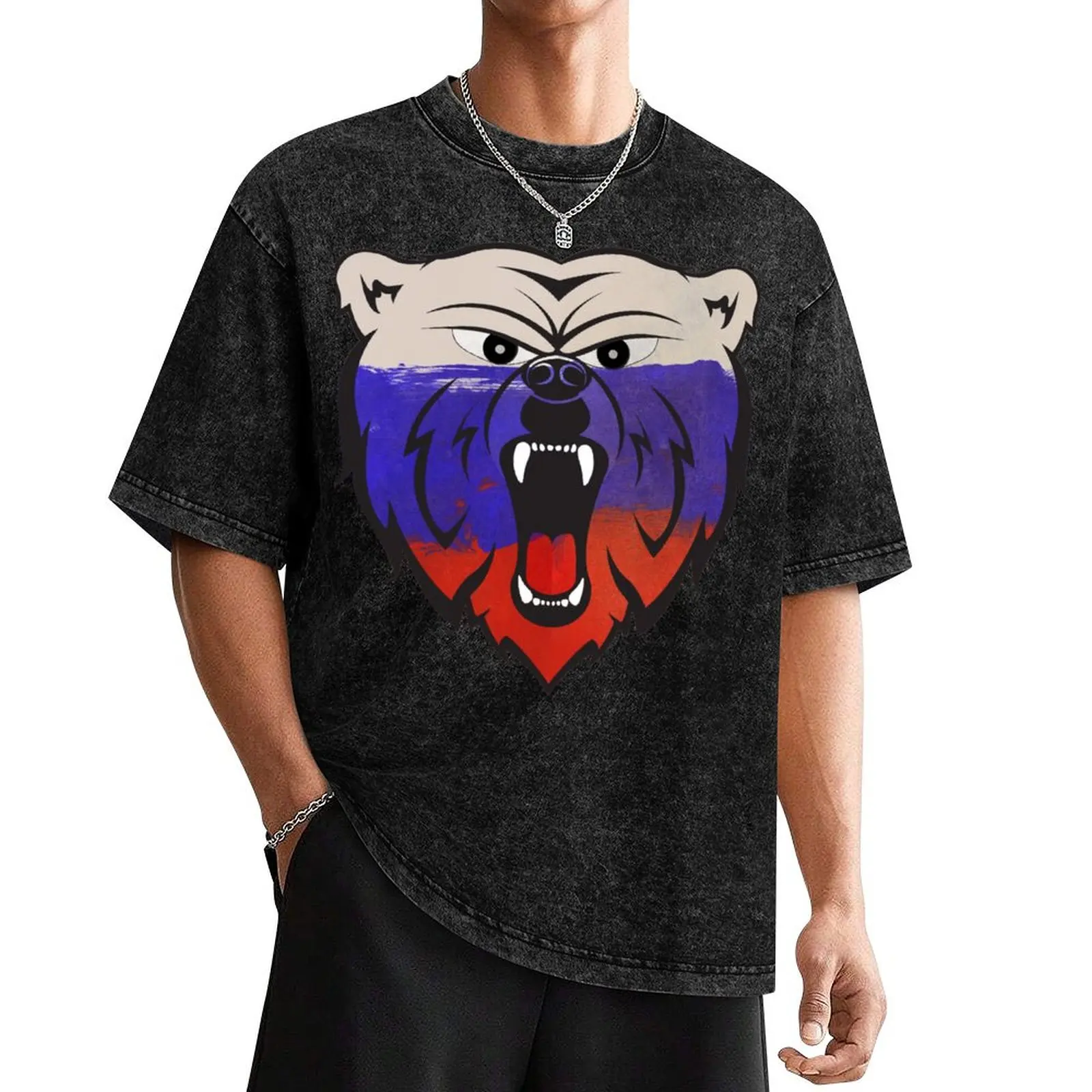 

russian bear gift T-Shirt Short sleeve tee street wear sports fans plus size men clothing