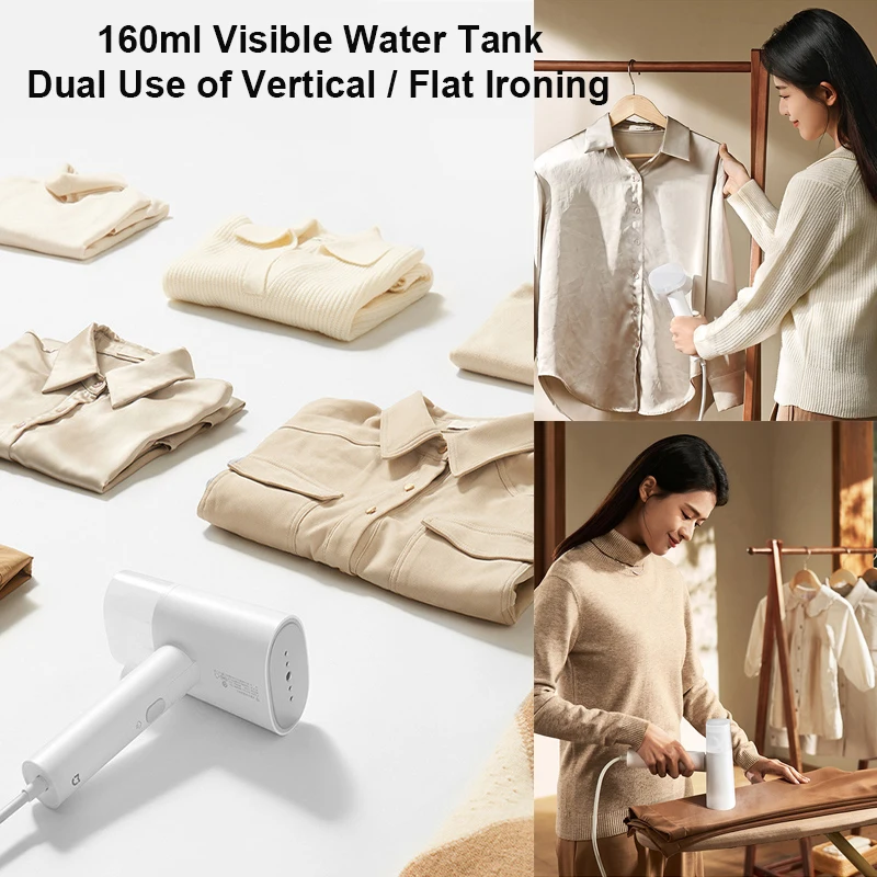 NEW XIAOMI Mijia Portable Garment Steamer 2, 220V 1300W Vertical Flat Dual Use Foldable Hand Held Travel Steam Iron for Clothes