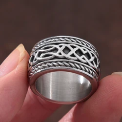 Nordic Stainless Steel Celtics Spiral Knot Ring Men Women Punk Retro Amulet Rings Fashion Cool Jewelry Gifts Dropshipping