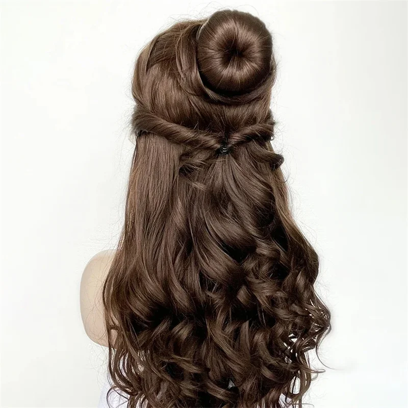 Long 26inch Glueless Preplucked Brown 180Density Body Wave 5x5 Silk Base Jewish Human With BabyHair HDLace European Hair