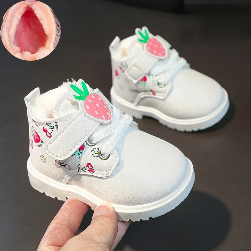 Zapatos Niñakid Snowlaars Winter Laars Meisje Prinses Schoenen Zachte Zolen Wandelschoen Baby Enkellaarzen Mode Leren Laars Kid Schoen