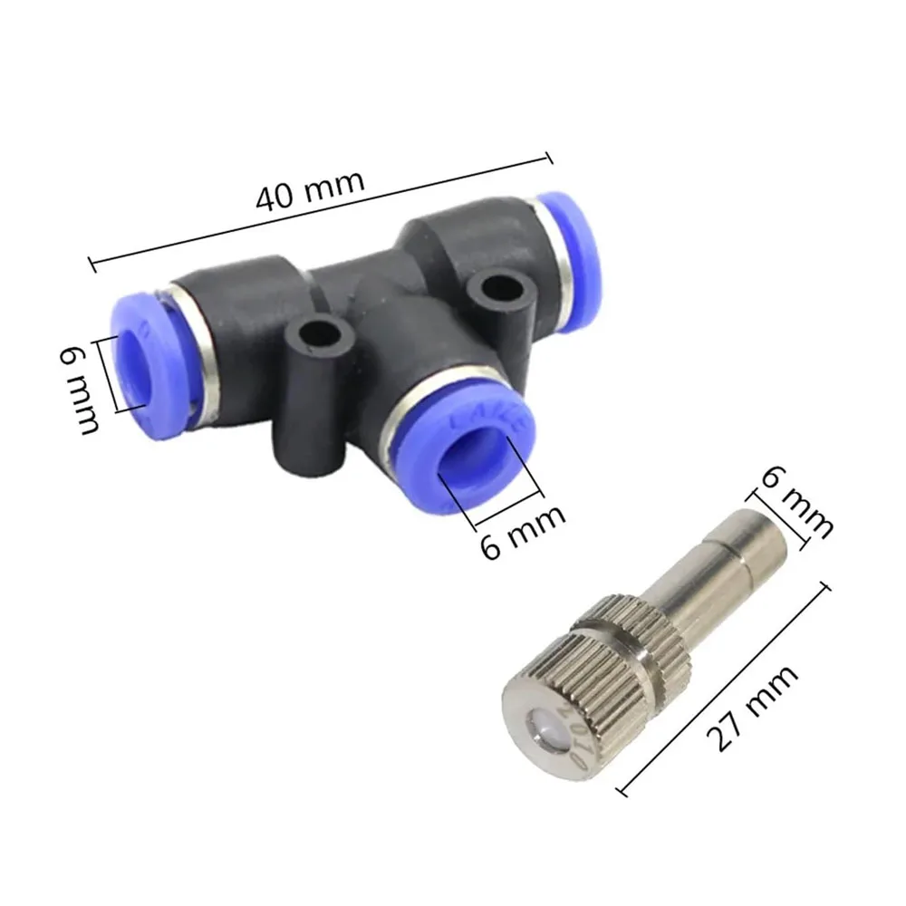 10pcs Low Pressure Atomizing Nozzle 6mm Slip Lock Quick Connectors Humidify Watering Landscapingc Sprayer Misting Cooling System