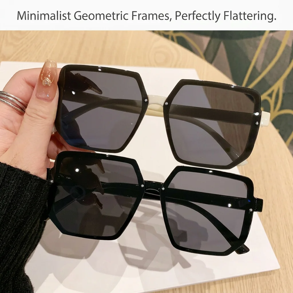 Outdoor Travel Sunglasses Polygonal Polygonal Sunglasses Women'S Sunglasses Minimalist For Parties Driving Daily Commuting
