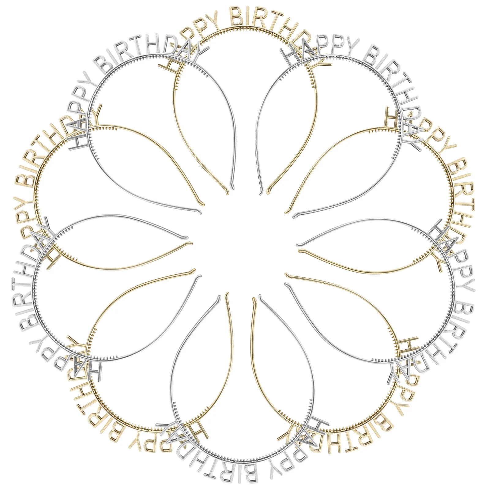 

10Pcs Birthday Headbands for Adults Happy Birthday Party Headpiece Festival Holiday Hair Bands Decoration Set Hair Bands