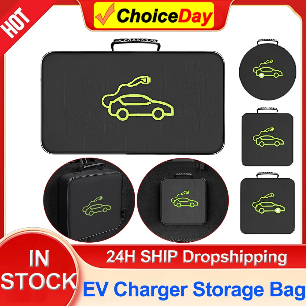 EV Car Battery Jumper Cable Bag ignifugo EV Car ricaricabile Gun Storage Organizer per veicoli elettrici cavi di ricarica spine